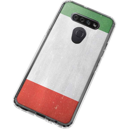 Italy Flag Distressed LG K51/Q51 Clear Case